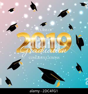 Klasse der 2019 Graduuarion Ausbildung Hintergrund. Abbildung Stockfoto