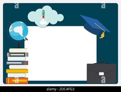 Klasse von 2019 Grades Design Elements leerer Rahmen mit Bildungshintergrund. Abbildung Stockfoto