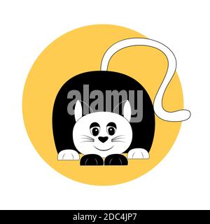 Lächelnde Katze Symbol Vektor-Logo, Stock Illustration. Stock Vektor