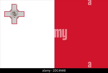 Nahaufnahme Flagge von Malta Stock Vektor