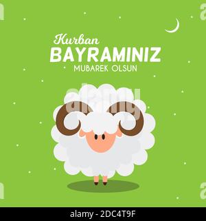 Eid al-Adha, Kurban Bayrami muslim Festival of Sacrifice. illustrator Stockfoto