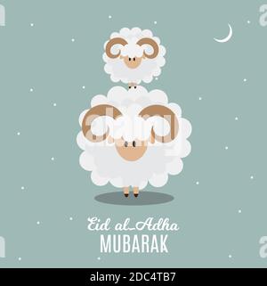Eid al-Adha, Kurban Bayrami muslim Festival of Sacrifice. illustrator Stockfoto