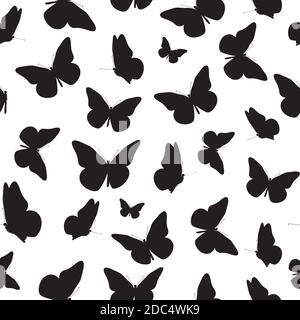 Abstrakt Nahtloses Muster Hintergrund mit Schmetterling. Abbildung Stockfoto