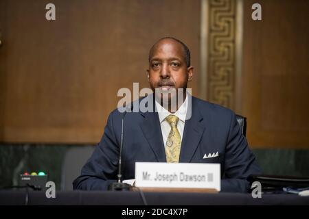 Joseph Dawson III. Erscheint für einen Senatsausschuss für die Anhörung zur Wahl der Richtervorschläge, um Bezirksrichter der Vereinigten Staaten für den Bezirk von South Carolina zu sein, im Dirksen Senate Office Building in Washington, DC, Mittwoch, 18. November 2020. Kredit: Rod Lampey/CNP Verwendung weltweit Stockfoto