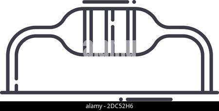 Widerstand Symbol, linear isolierte Illustration, dünne Linie Vektor, Web-Design-Zeichen, Umriss Konzept Symbol mit editierbarer Kontur auf weißem Hintergrund. Stock Vektor