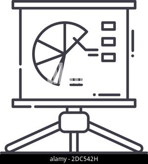 Darstellung Symbol, lineare isolierte Illustration, dünne Linie Vektor, Web-Design-Zeichen, Kontur Konzept Symbol mit editierbaren Kontur auf weißem Hintergrund. Stock Vektor