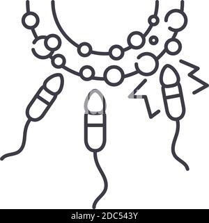 Reproduktionsprozess Symbol, lineare isolierte Illustration, dünne Linie Vektor, Web-Design-Zeichen, Kontur Konzept Symbol mit editierbarer Kontur auf weiß Stock Vektor