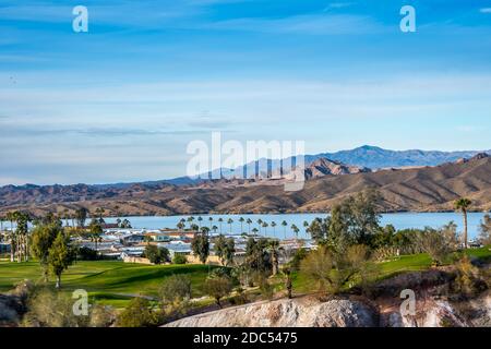 Ein atemberaubender Blick auf den Fluss in Parker Dam Road, Arizona Stockfoto