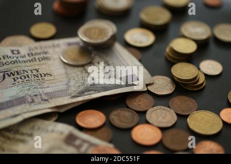 Geld von der Bank of Scotland Stockfoto