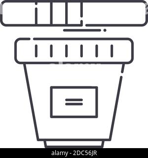 Urinanalyse-Symbol, lineare isolierte Illustration, dünne Linie Vektor, Web-Design-Zeichen, Kontur Konzept-Symbol mit editierbaren Strich auf weißem Hintergrund. Stock Vektor