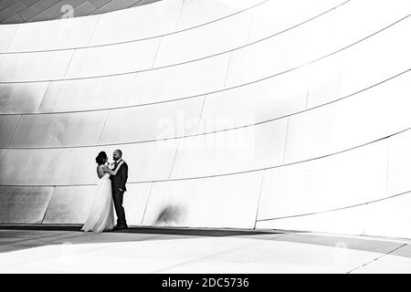 Braut und Bräutigam, Walt Disney Concert Hall, Los Angeles, Kalifornien, USA Stockfoto