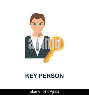 Symbol für Schlüsselperson. Einfaches Element aus der Personalsammlung. Creative Key Person Symbol für Web-Design, Vorlagen, Infografiken und vieles mehr Stock Vektor