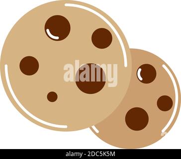 Cookies mit Schokolade Chips Dessert Cartoon Vektor Illustration Cartoon flach Symbol Stock Vektor