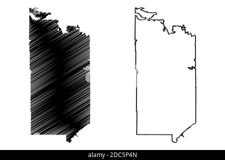 St. Louis County, Minnesota (US-County, Vereinigte Staaten von Amerika, USA, USA, US) Karte Vektor Illustration, scribble Skizze St. Louis Karte Stock Vektor