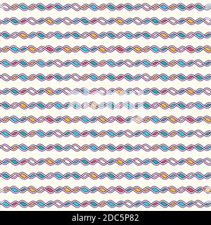 Abstrakt Linie Hintergrund - verworrenes Strickmuster. Nahtloser Vektorhintergrund. Zwei Farben - einfach zu färben. Stock Vektor