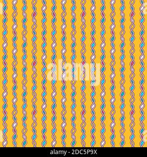 Abstrakt Linie Hintergrund - verworrenes Strickmuster. Nahtloser Vektorhintergrund. Zwei Farben - einfach zu färben. Stock Vektor