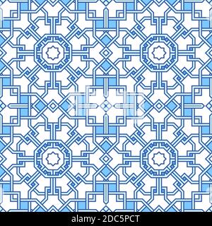 Verworrenes modernes Muster, basierend auf traditionellen orientalischen Mustern. Nahtloser Vektorhintergrund. Einfarbige Farben - einfach zu färben. Stock Vektor