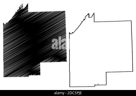 Tuscola County, Michigan (US County, Vereinigte Staaten von Amerika, USA, USA, US) Karte Vektor Illustration, scribble Skizze Tuscola Karte Stock Vektor