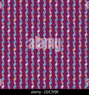 Abstrakt Linie Hintergrund - verworrenes Strickmuster. Nahtloser Vektorhintergrund. Zwei Farben - einfach zu färben. Stock Vektor