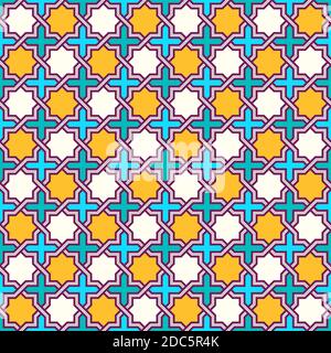 Verworrenes modernes Muster, basierend auf traditionellen orientalischen Mustern. Nahtloser Vektorhintergrund. Einfarbige Farben - einfach zu färben. Stock Vektor