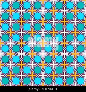 Verworrenes modernes Muster, basierend auf traditionellen orientalischen Mustern. Nahtloser Vektorhintergrund. Einfarbige Farben - einfach zu färben. Stock Vektor