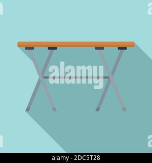 Faltbare lange Tisch Symbol, flache Stil Stock Vektor