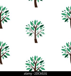 Abstrakter Baum Nahtloses Muster Hintergrund Illustration Stockfoto