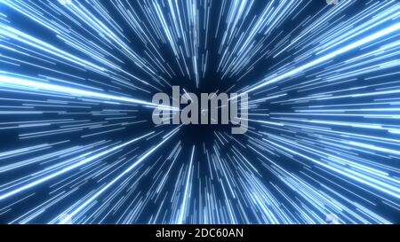 Abstrakt Neon Glowing Dynamisches Licht Streifen oder Strahlen mit Bewegung .Abstract Digitale Bewegung Hintergrund.4k hohe Qualität, 3D-Render Stockfoto