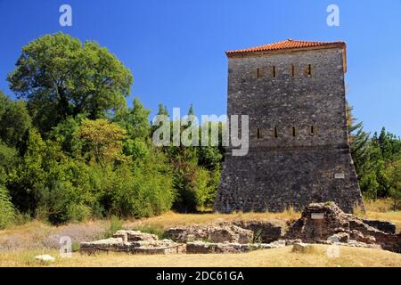 Venezianischer Turm, Ali Pasha Tower, Butrint, Buthrotum, Albanien Stockfoto