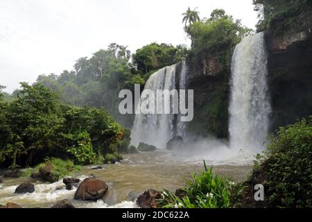 Two Sisters Falls, Iguazu Falls, Argentinien Stockfoto