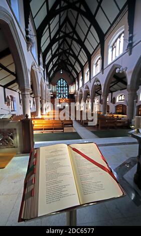 Rednerpult, Motherwell Cathedral, North Lanarkshire, Schottland, Großbritannien, Unsere Frau der guten Hilfe, innen Stockfoto