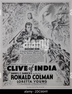 RONALD COLMAN und LORETTA YOUNG in CLIVE OF INDIA 1935 Regie RICHARD BOLESLAWSKI Musik Alfred Newman Produzent Darryl F. Zanuck 20th Century Pictures / United Artists Stockfoto