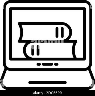EBook-Online-Stack-Symbol. Umriss ebook online Stack Vektor-Symbol für Web-Design isoliert auf weißem Hintergrund Stock Vektor