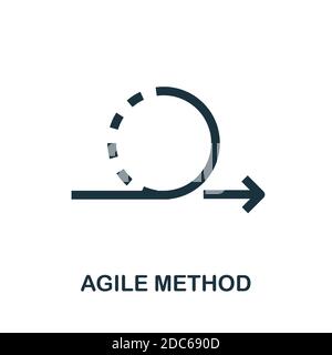 Symbol für agile Methode. Einfaches kreatives Element. Symbol für ausgefüllte Agile Methoden für Vorlagen, Infografiken und mehr Stock Vektor