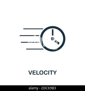 Geschwindigkeitssymbol. Einfaches Element aus der agilen Methodensammlung. Gefülltes Velocity-Symbol für Vorlagen, Infografiken und mehr Stock Vektor