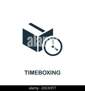 Timeboxing-Symbol. Einfaches Element aus der agilen Methodensammlung. Gefülltes Timeboxing-Symbol für Vorlagen, Infografiken und mehr Stock Vektor