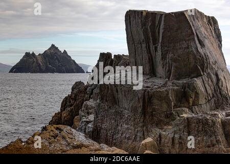 Skellig Beag, Little Skellig einer der Skellig Rocks, vor der Küste von County Kerry, Irland Stockfoto