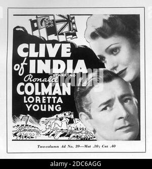 RONALD COLMAN und LORETTA YOUNG in CLIVE OF INDIA 1935 Regie RICHARD BOLESLAWSKI Musik Alfred Newman Produzent Darryl F. Zanuck 20th Century Pictures / United Artists Stockfoto