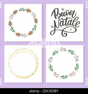 Elegante Holiday Vector Lettering Serie: Buon Natale Stock Vektor