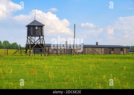 Lublin, Lubelskie/Polen - 2019/08/17: Panoramaaussicht auf das Konzentrationslager und Vernichtungslager Majdanek KL Lublin - Konzentrationschlager Lub Stockfoto