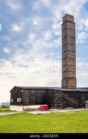 Lublin, Lubelskie/Polen - 2019/08/17: Rekonstruiertes Krematorium von Majdanek KL Lubliner NS-Konzentrations- und Vernichtungslager - Konzentrationsla Stockfoto