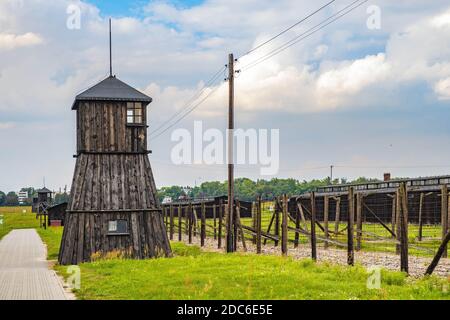 Lublin, Lubelskie/Polen - 2019/08/17: Panoramaaussicht auf das Konzentrationslager und Vernichtungslager Majdanek KL Lublin - Konzentrationschlager Lub Stockfoto