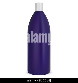 Shampoo-Flasche. Kunststoffrohling aus Kosmetikschlauch, isoliert auf weißem Hintergrund. Duschgel-Paket Mockup. Körper oder Haar Creme Verpackungsvorlage mit wh Stock Vektor