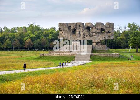 Lublin, Lubelskie/Polen - 2019/08/17: Panoramaaussicht auf das Konzentrationslager und Vernichtungslager Majdanek KL Lublin - Konzentrationschlager Lub Stockfoto