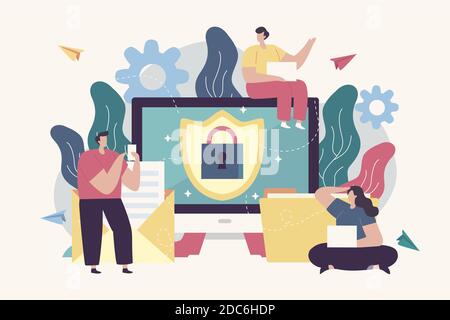 Datenschutzkonzept Vektordarstellung Stock Vektor