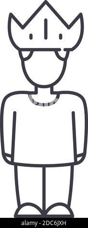 Kunde ist König Symbol, lineare isolierte Illustration, dünne Linie Vektor, Web-Design-Zeichen, Kontur Konzept Symbol mit editierbaren Strich auf weiß Stock Vektor