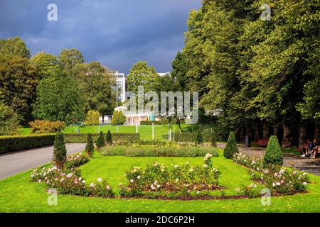 Oslo, Ostlandet / Norwegen - 2019/08/30: Panoramablick auf den Frogner Park, Frognerparken, im nordwestlichen Stadtteil von Oslo Stockfoto