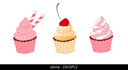 Set von Cupcakes Stock Vektor