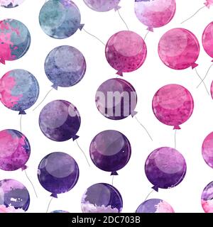 Farbe Glossy Luftballons Seamles Muster Hintergrund Illustration Stockfoto