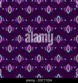 Abstraktes Nahtmuster. Schöne Elemente. Flieder geometrisches Ornament. Stock Vektor